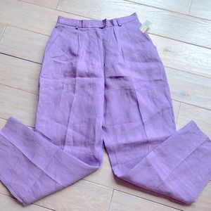 Talbots Irish linen lavender purple pants NWT size 8 petite. fully lined. Spring